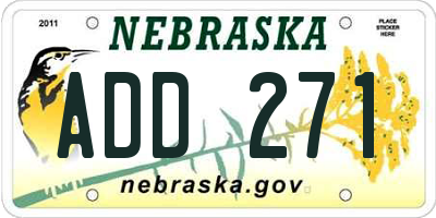 NE license plate ADD271