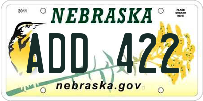 NE license plate ADD422