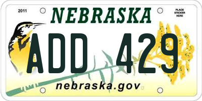 NE license plate ADD429