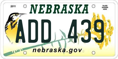 NE license plate ADD439