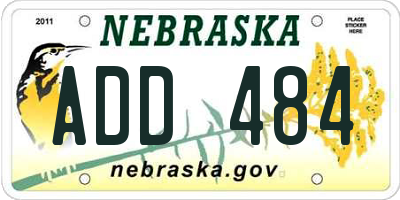NE license plate ADD484