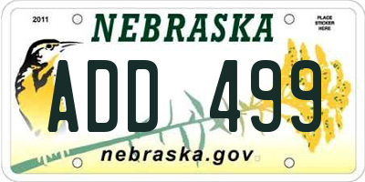 NE license plate ADD499