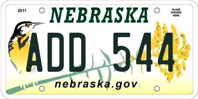 NE license plate ADD544