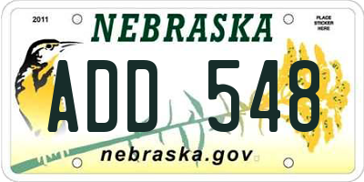 NE license plate ADD548