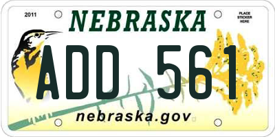 NE license plate ADD561