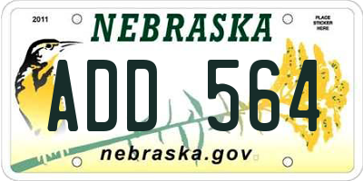 NE license plate ADD564