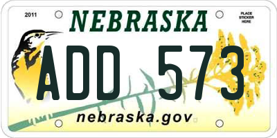 NE license plate ADD573