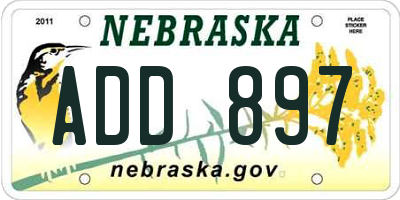 NE license plate ADD897