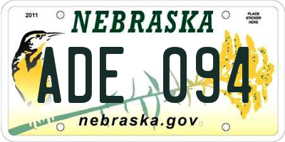 NE license plate ADE094