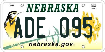 NE license plate ADE095