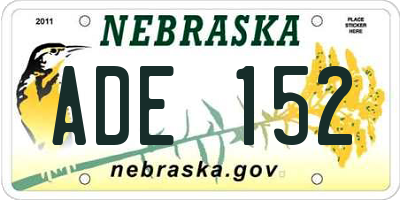 NE license plate ADE152
