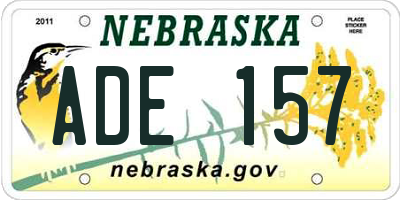 NE license plate ADE157
