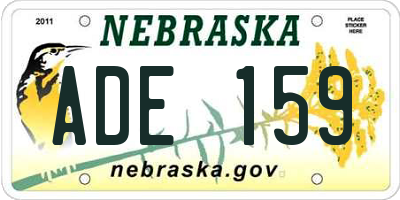 NE license plate ADE159