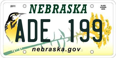 NE license plate ADE199