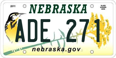 NE license plate ADE271
