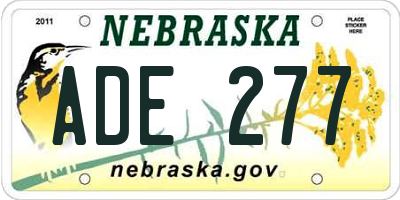 NE license plate ADE277