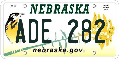 NE license plate ADE282