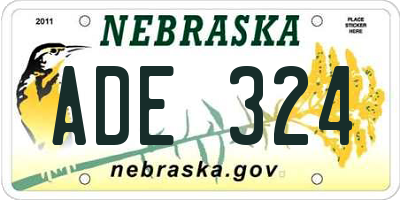 NE license plate ADE324