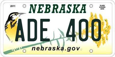 NE license plate ADE400