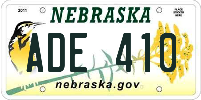 NE license plate ADE410