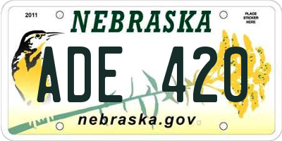 NE license plate ADE420