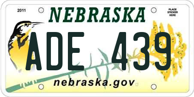 NE license plate ADE439