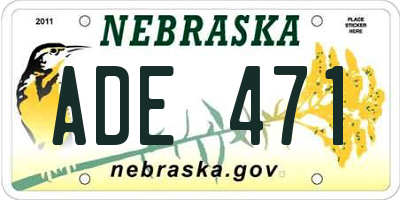 NE license plate ADE471