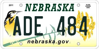 NE license plate ADE484