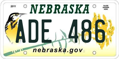 NE license plate ADE486