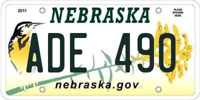NE license plate ADE490