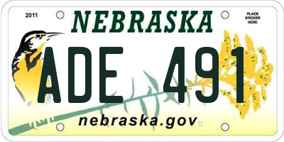 NE license plate ADE491