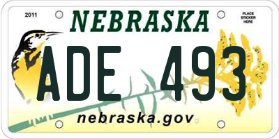 NE license plate ADE493