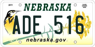NE license plate ADE516