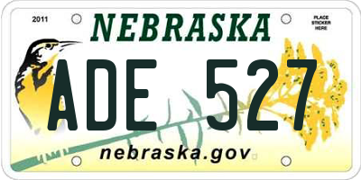 NE license plate ADE527