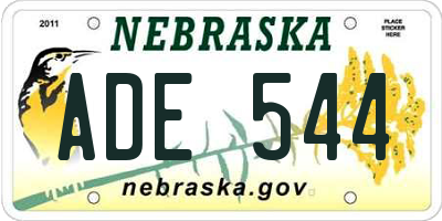 NE license plate ADE544