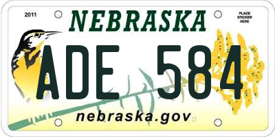 NE license plate ADE584