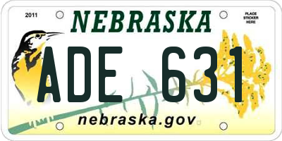 NE license plate ADE631