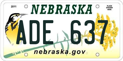 NE license plate ADE637