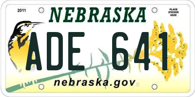 NE license plate ADE641