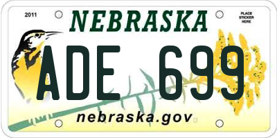 NE license plate ADE699