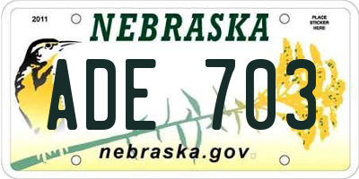 NE license plate ADE703