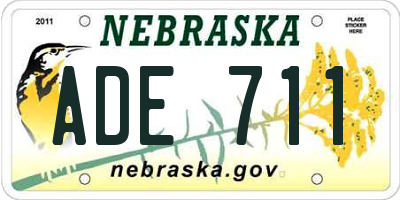 NE license plate ADE711