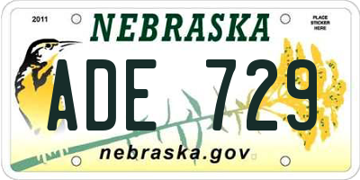 NE license plate ADE729