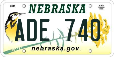 NE license plate ADE740