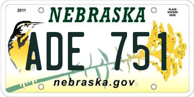 NE license plate ADE751