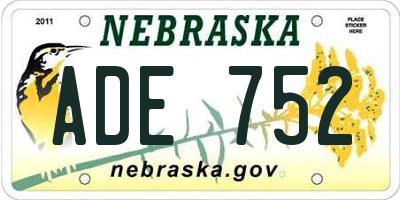 NE license plate ADE752