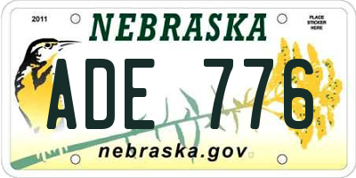 NE license plate ADE776