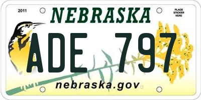 NE license plate ADE797
