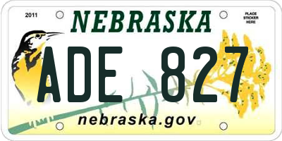 NE license plate ADE827