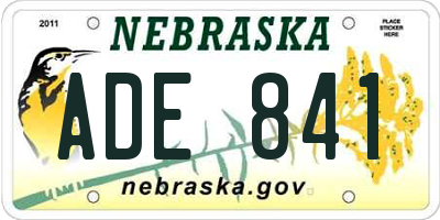 NE license plate ADE841